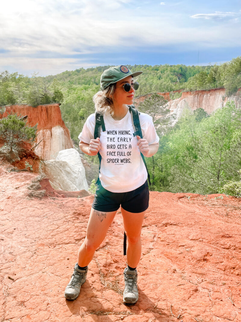 When Hiking The Early Bird Gets Spider Webs Unisex Tee