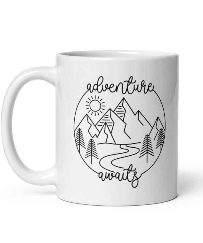 Adventure Awaits with Mountains Coffee Tea Mug