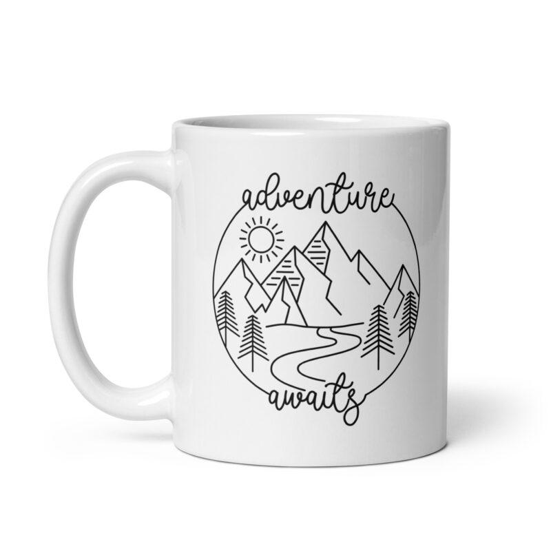 Adventure Awaits with Mountains Coffee Tea Mug