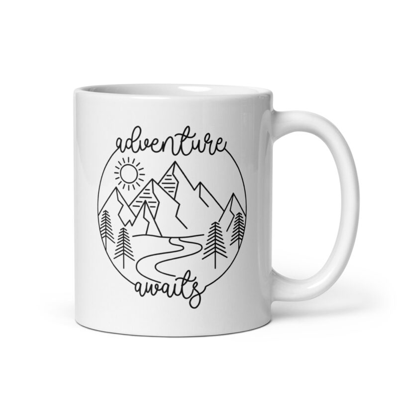 Adventure Awaits with Mountains Coffee Tea Mug