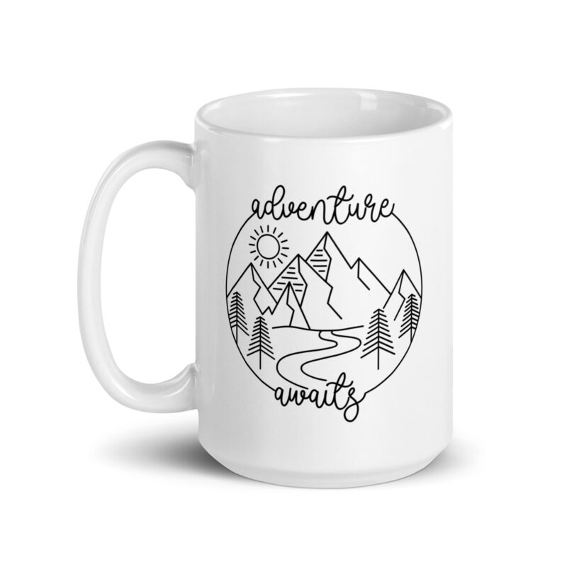 Adventure Awaits with Mountains Coffee Tea Mug