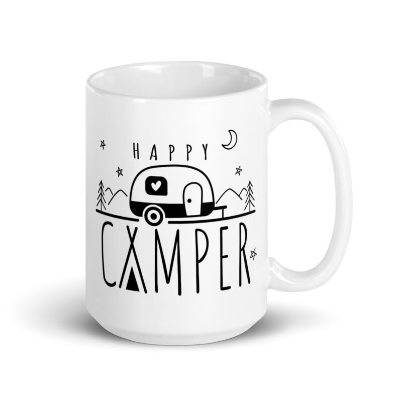 Happy Camper with Retro Camper Coffee Tea Mug