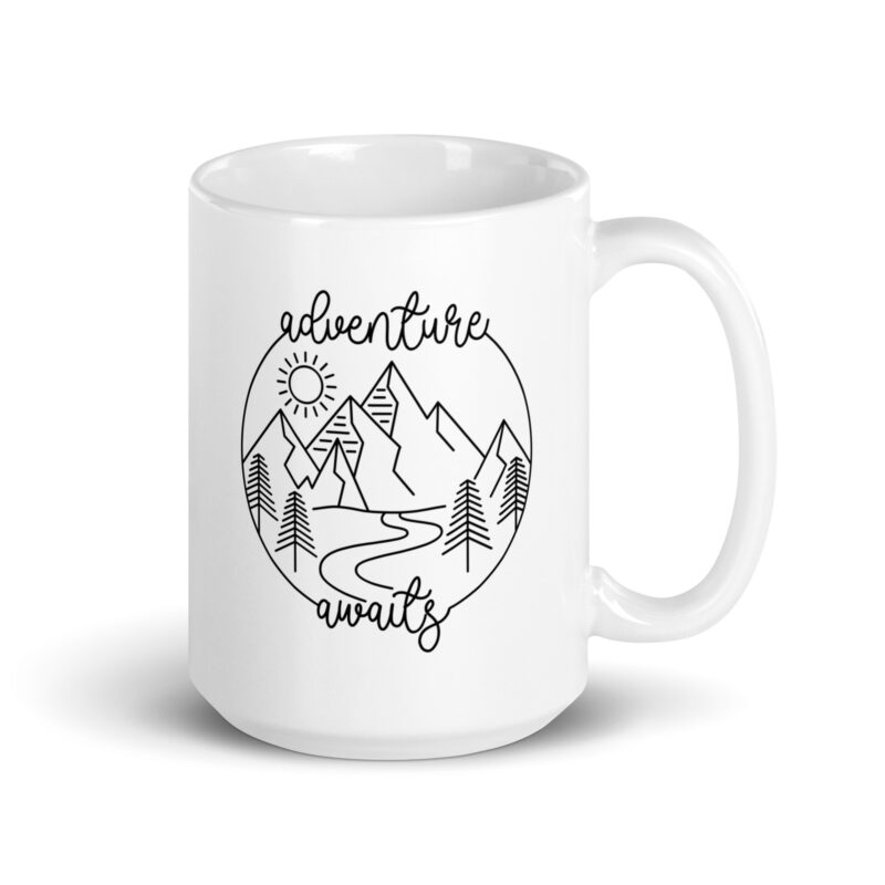Adventure Awaits with Mountains Coffee Tea Mug