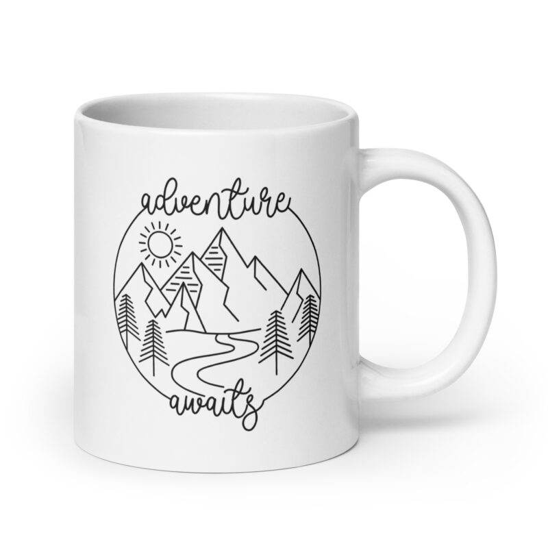 Adventure Awaits with Mountains Coffee Tea Mug
