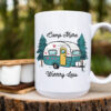Camp More Worry Less with Vintage RV Camper Coffee Mug