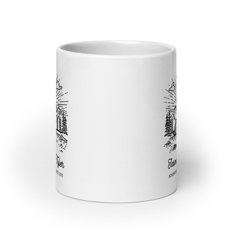 Personalized Coffee Mug "Adventuring Together Since" with Mountains and Camping Scene