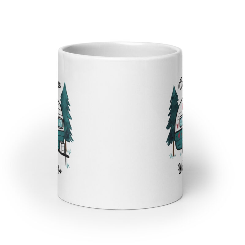 Camp More Worry Less with Vintage RV Camper Coffee Mug