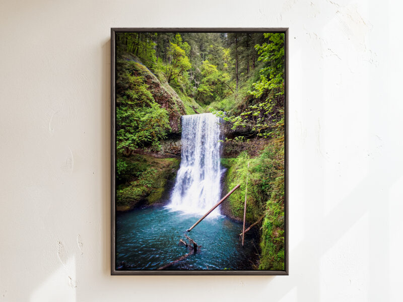 Lower South Falls at Silver Falls State Park, Oregon – Framed Canvas Art Print