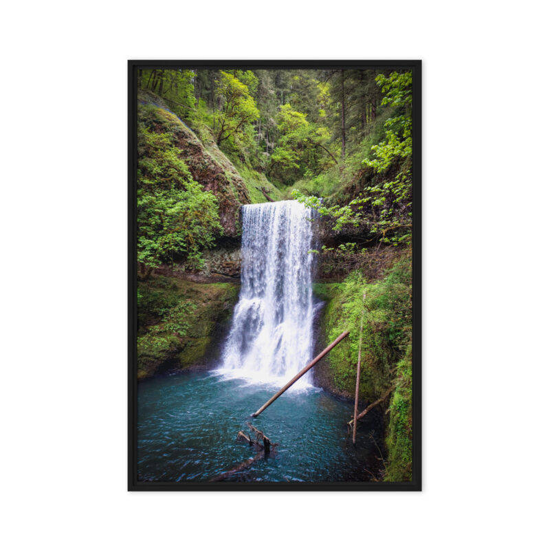 Lower South Falls at Silver Falls State Park, Oregon – Framed Canvas Art Print