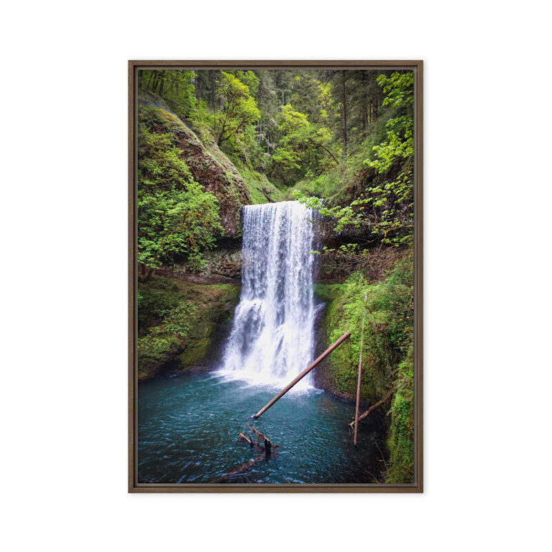 Lower South Falls at Silver Falls State Park, Oregon – Framed Canvas Art Print
