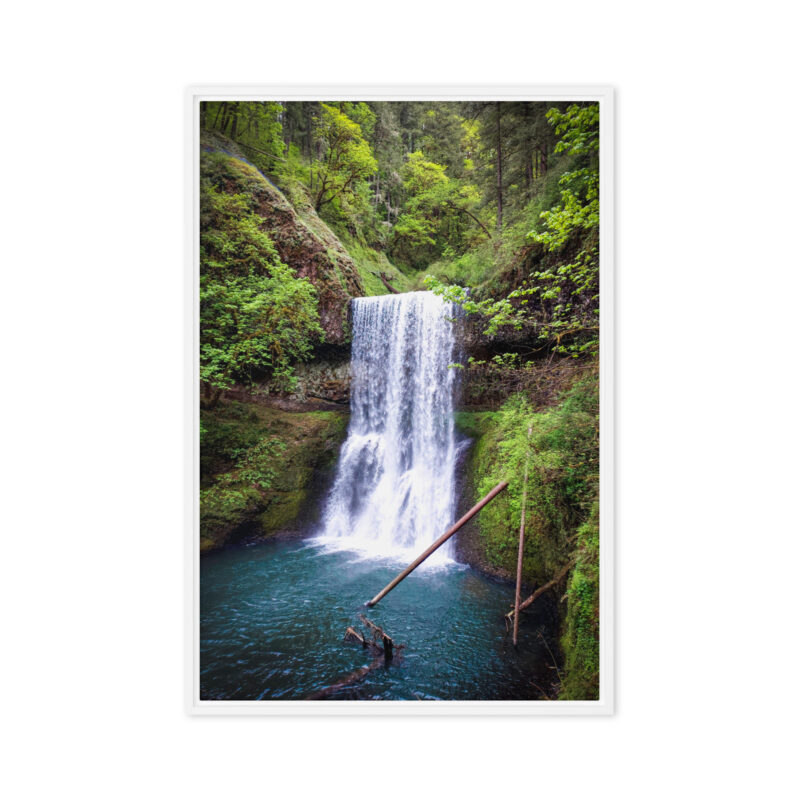 Lower South Falls at Silver Falls State Park, Oregon – Framed Canvas Art Print