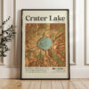 Crater Lake, Oregon • Mid-Century Modern • Vintage Topographic Map • Featuring GPS Coordinates • Typography Art Print Crater Lake, Oregon • Mid-Century Modern • Vintage Topographic Map • Featuring GPS Coordinates • Typography Art Print