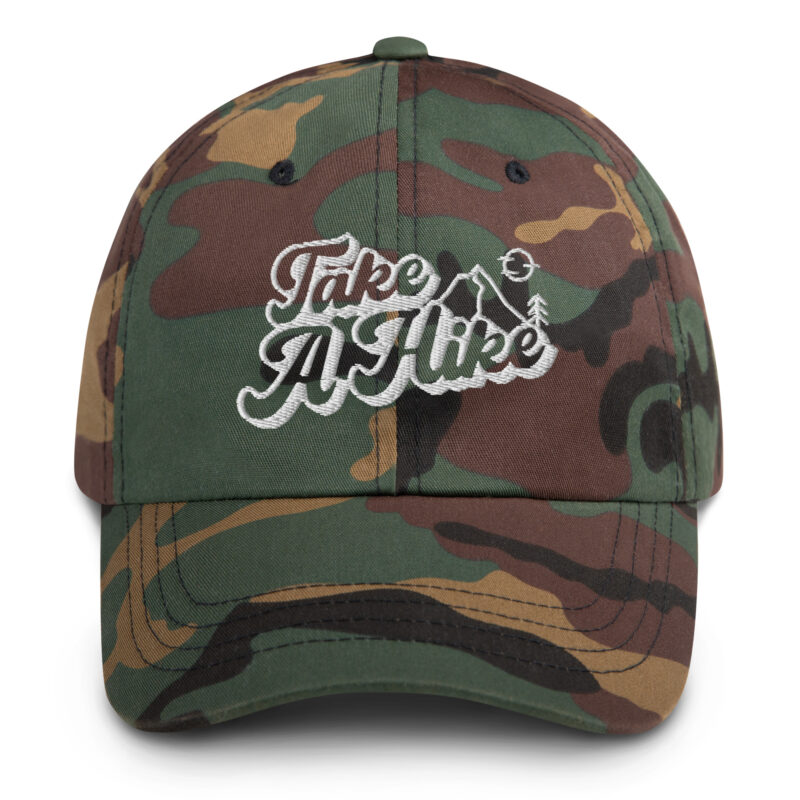 Take a Hike Baseball Cap featuring Mountains, Tree, and Sun
