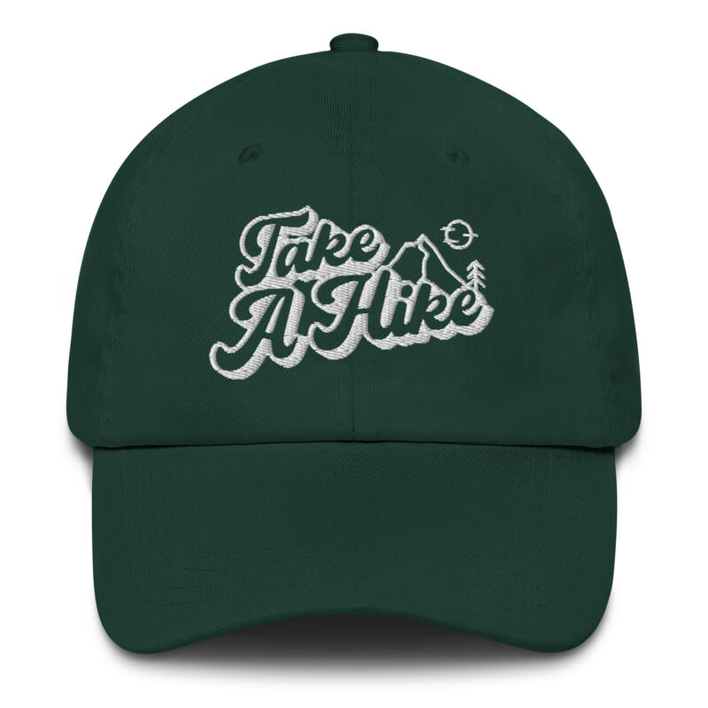Take a Hike Baseball Cap featuring Mountains, Tree, and Sun