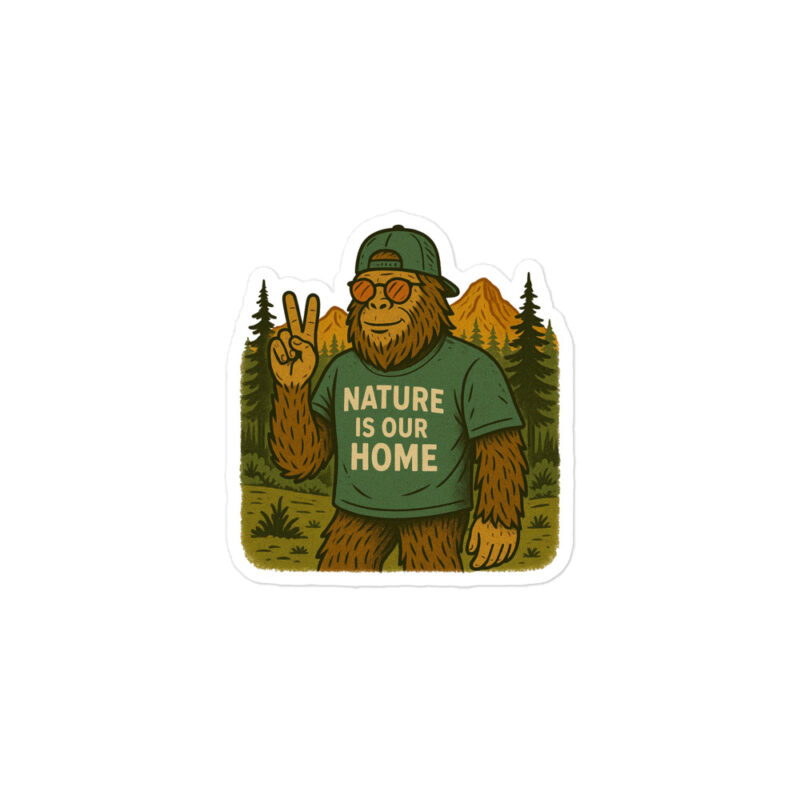Bigfoot Nature Is Our Home Vinyl Sticker