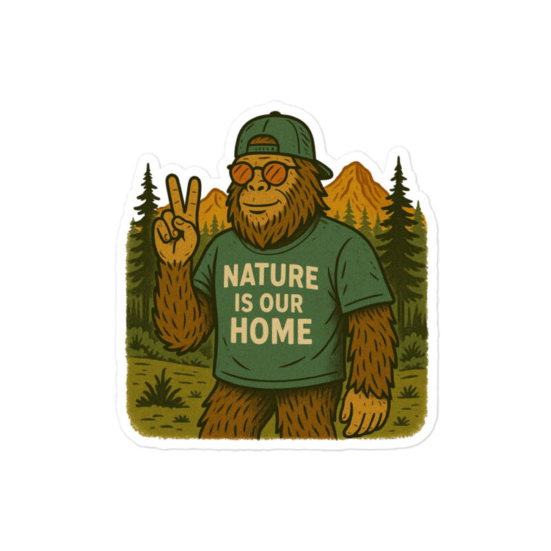 Bigfoot Nature Is Our Home Vinyl Sticker