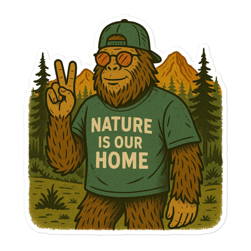 Bigfoot Nature Is Our Home Vinyl Sticker