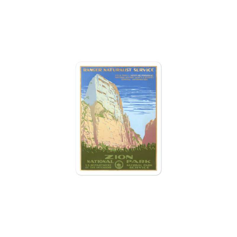 Zion National Park Ranger Naturalist Service Vinyl Sticker