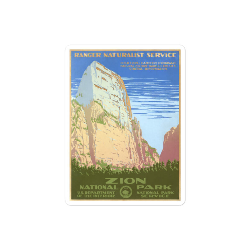 Zion National Park Ranger Naturalist Service Vinyl Sticker