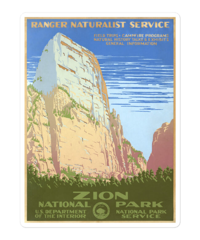 Zion National Park Ranger Naturalist Service Vinyl Sticker