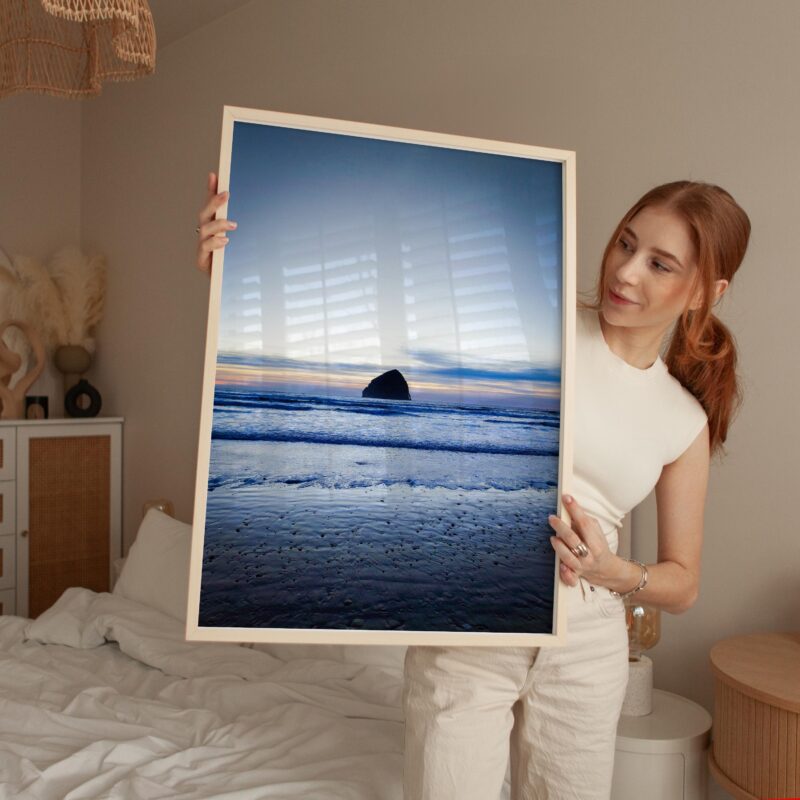 Oregon Coast Wall Art – Cape Kiwanda Pacific City Sunset Photography Print – Coastal Beach Ocean Seascape Fine Art by Jessie Dysart