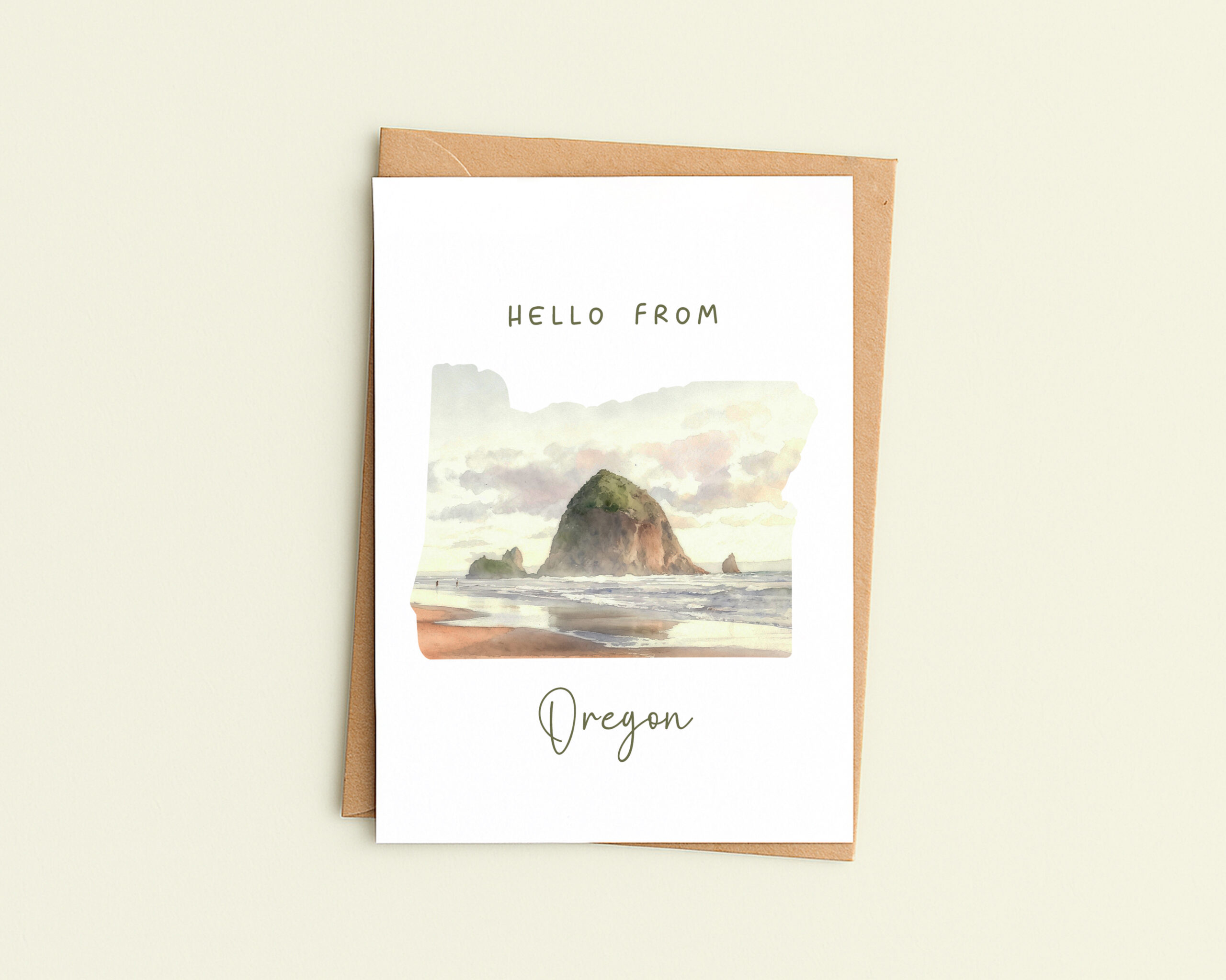 Hello From Oregon Greeting Card – Oregon Coast – Cannon Beach Haystack Rock Hello From Oregon Greeting Card – Oregon Coast – Cannon Beach Haystack Rock