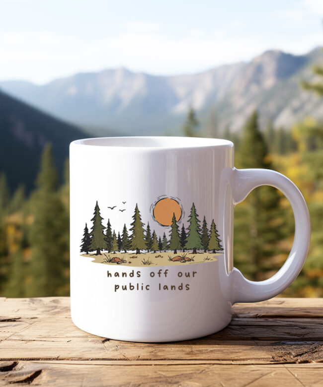Hands Off Our Public Lands Coffee Mug, Nature Lover, National Parks, Camping, Conservation Gift