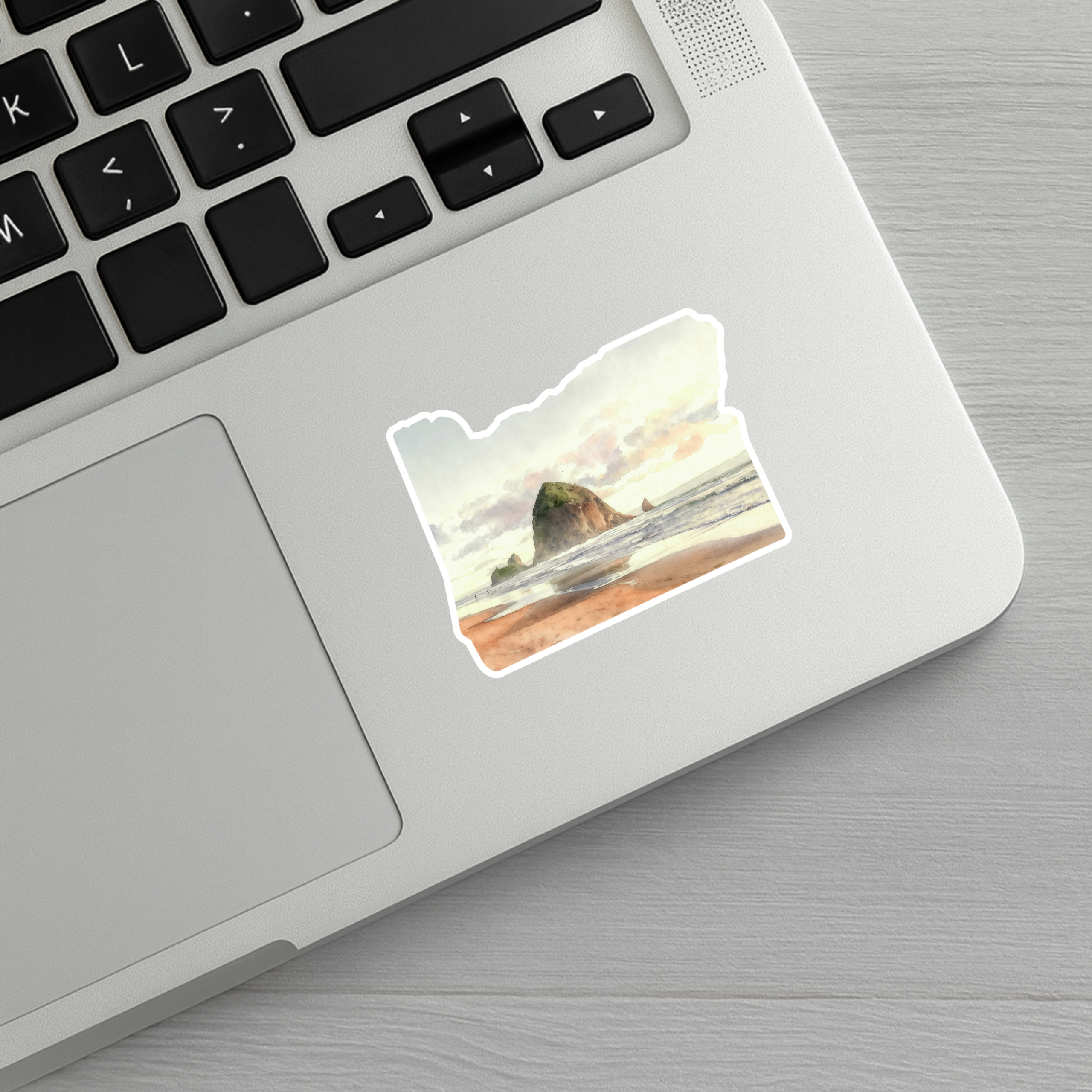 Cannon Beach Oregon Sticker, Haystack Rock Watercolor Vinyl Decal, Oregon Coast Gift - Image 4