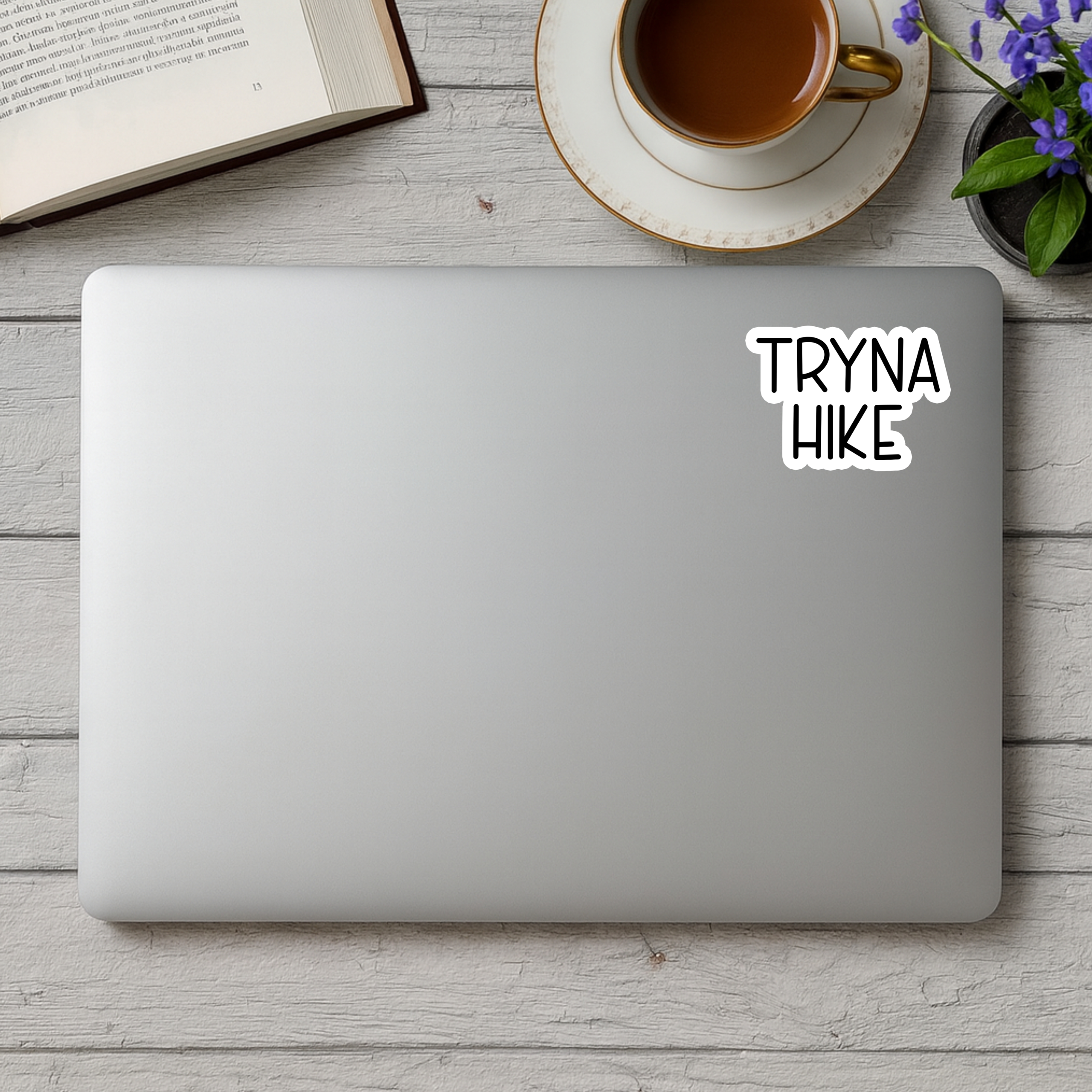 Tryna Hike Vinyl Sticker, Funny Hiking, Outdoor Adventure Gift Tryna Hike Vinyl Sticker, Funny Hiking, Outdoor Adventure Gift