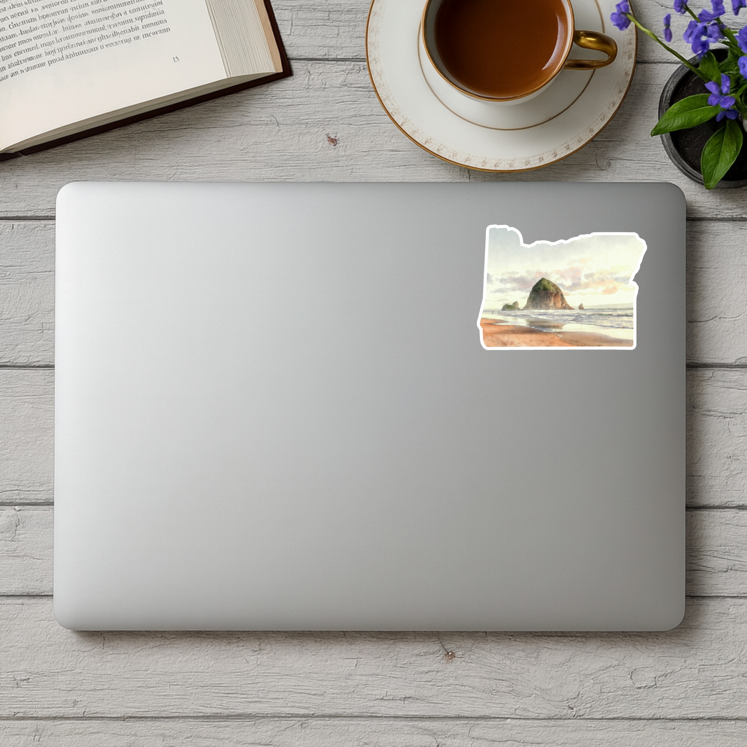 Cannon Beach Oregon Sticker, Haystack Rock Watercolor Vinyl Decal, Oregon Coast Gift - Image 8