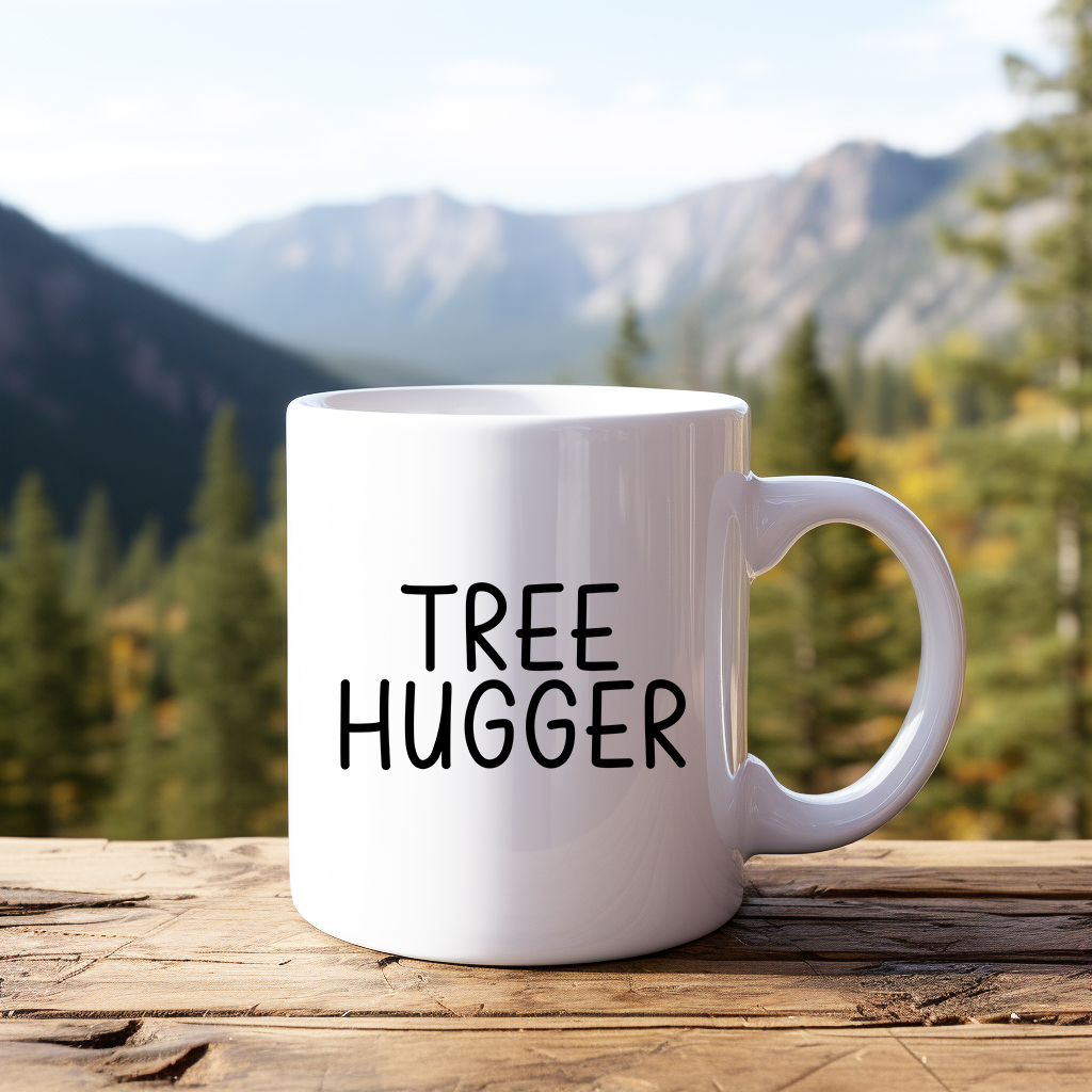Tree Hugger Coffee Mug, Nature Lover Gift, Hiker, Forest Lover, Outdoor Enthusiast