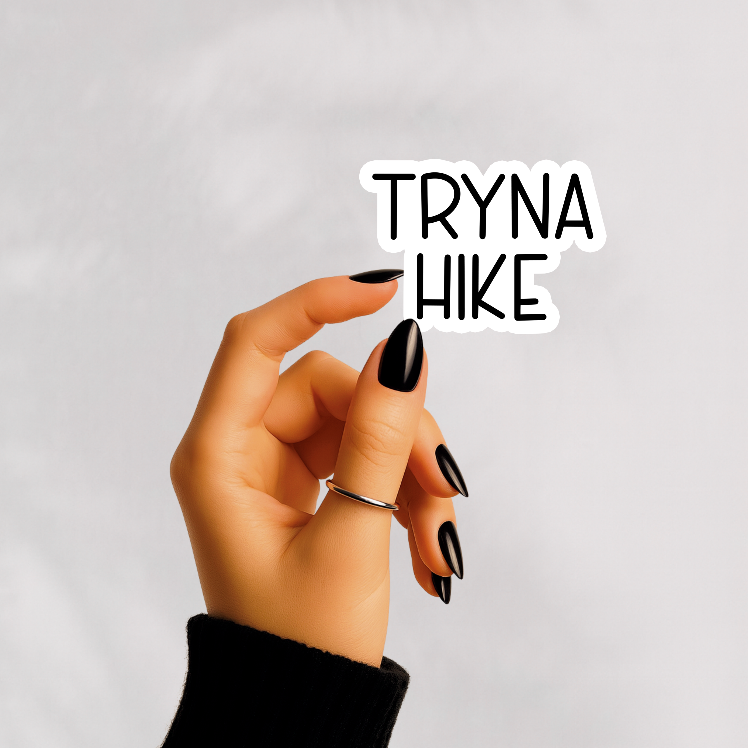 Tryna Hike Vinyl Sticker, Funny Hiking, Outdoor Adventure Gift Tryna Hike Vinyl Sticker, Funny Hiking, Outdoor Adventure Gift