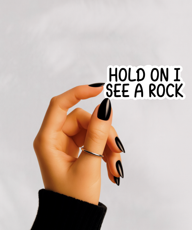 Hold On I See A Rock Sticker, Funny Rockhound Vinyl Decal, Geology Lover Gift