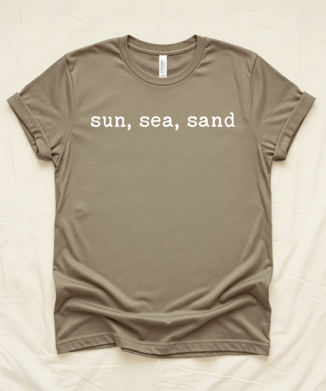 Sun Sea Sand Shirt, Beach Lover Tee, Coastal Vacation T-Shirt, Ocean Lover Gift