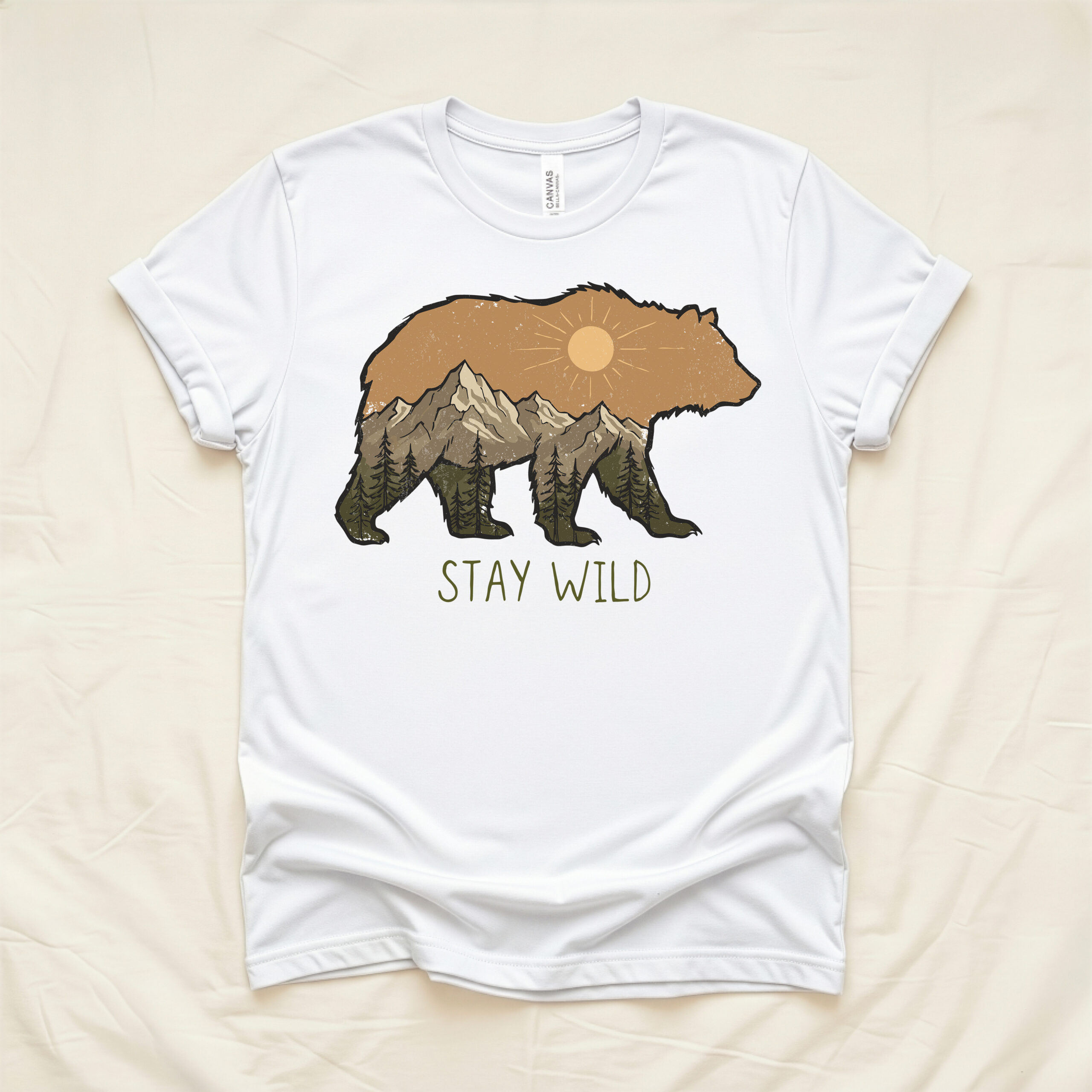 Stay Wild Bear T-Shirt, Wildlife Graphic Tee, Outdoor Adventure Gift