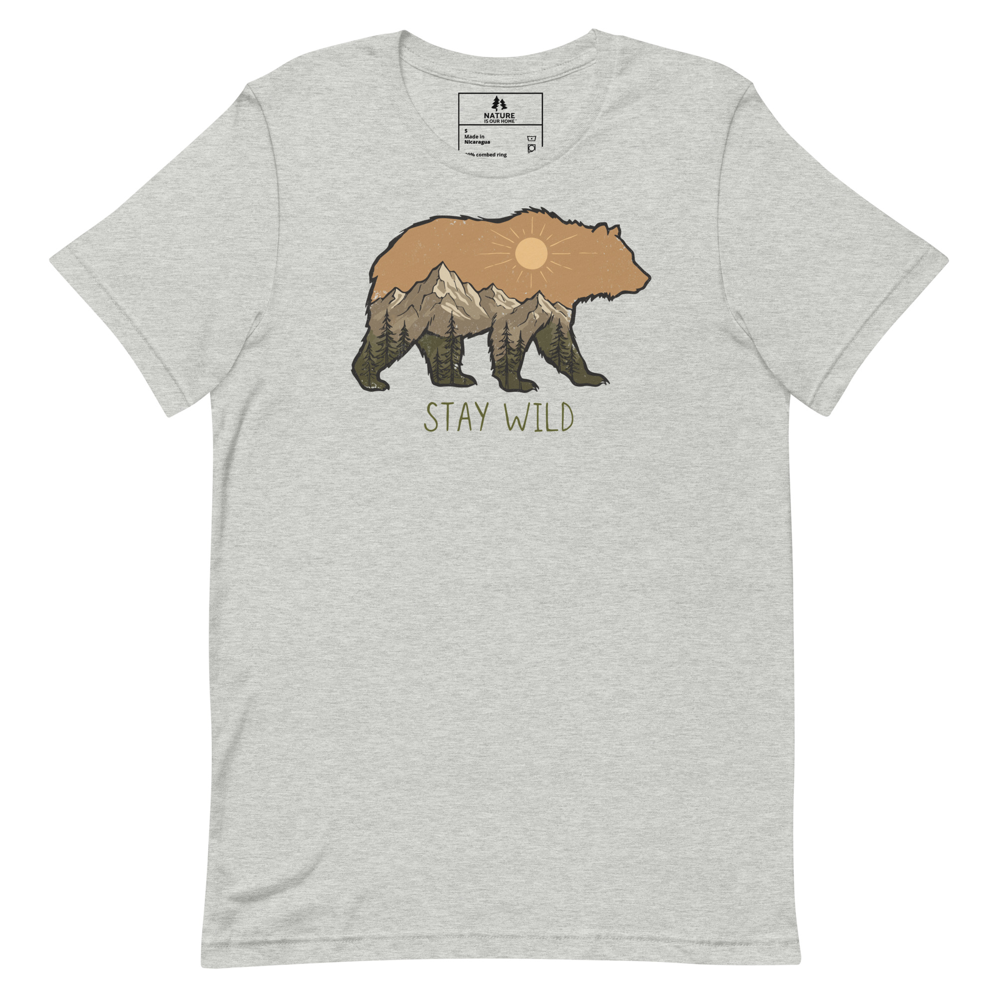Stay Wild Bear T-Shirt, Wildlife Graphic Tee, Outdoor Adventure Gift - Image 3