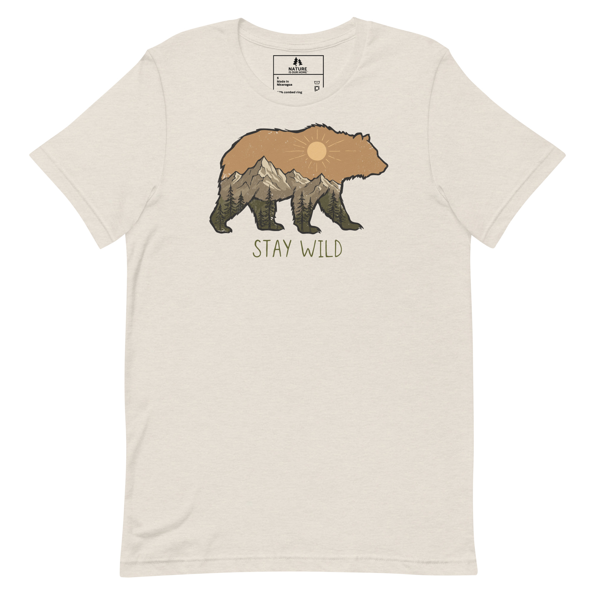 Stay Wild Bear T-Shirt, Wildlife Graphic Tee, Outdoor Adventure Gift - Image 6