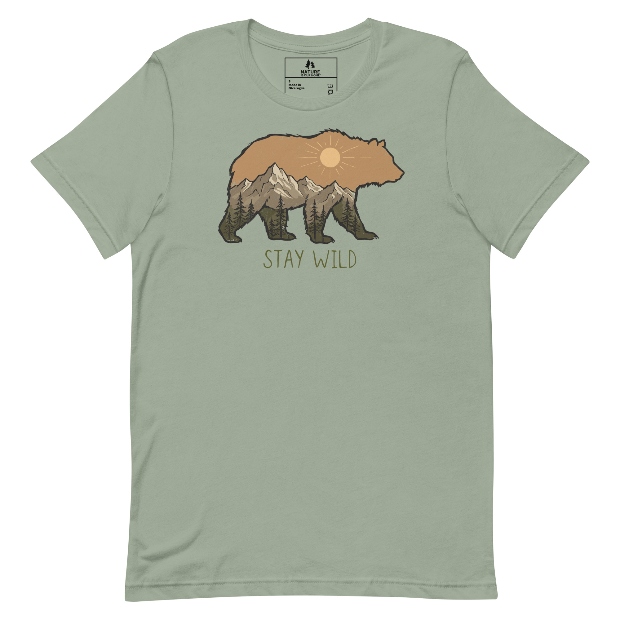 Stay Wild Bear T-Shirt, Wildlife Graphic Tee, Outdoor Adventure Gift - Image 2