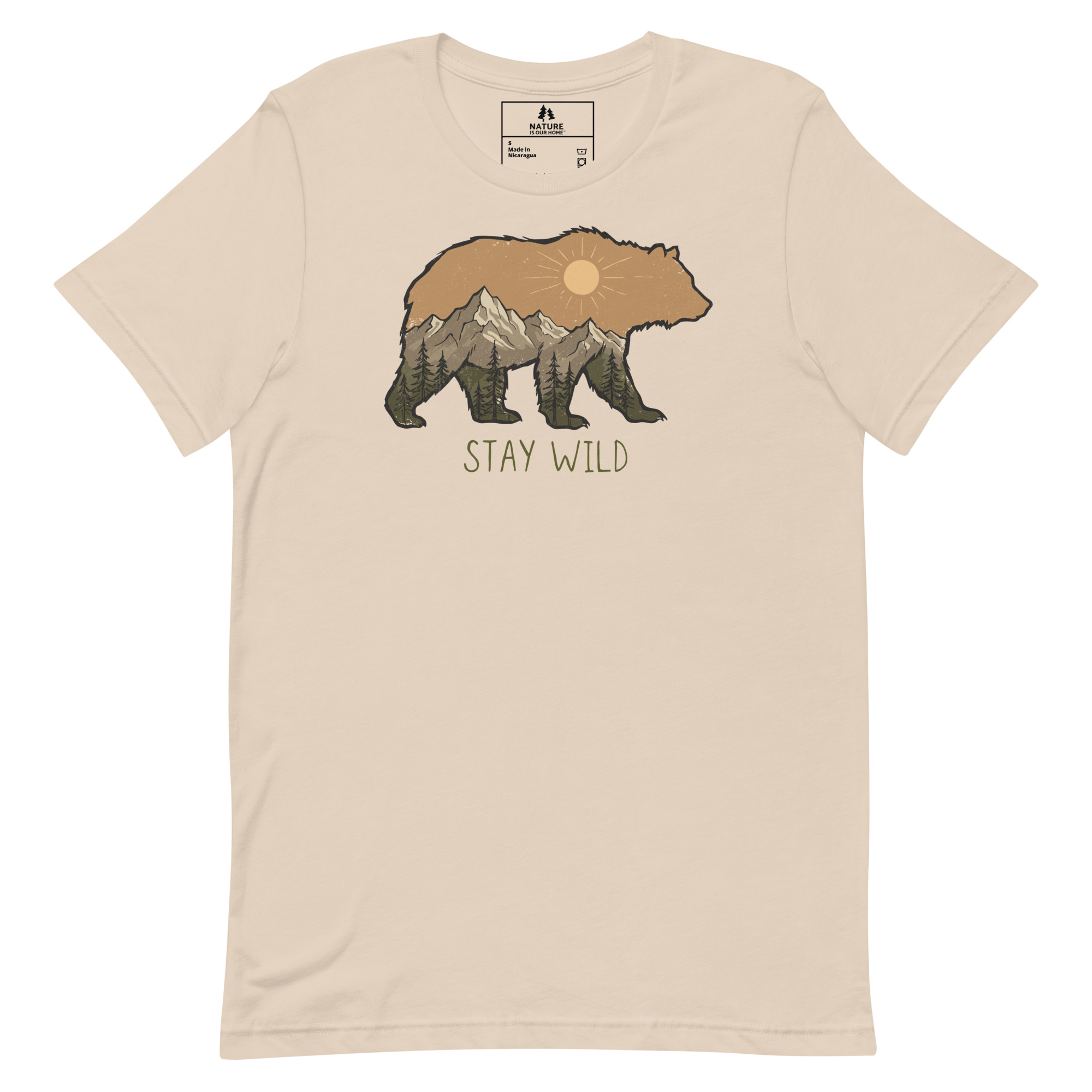 Stay Wild Bear T-Shirt, Wildlife Graphic Tee, Outdoor Adventure Gift - Image 4