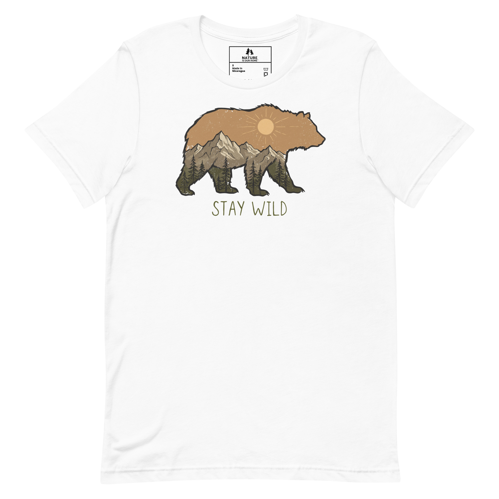 Stay Wild Bear T-Shirt, Wildlife Graphic Tee, Outdoor Adventure Gift - Image 8